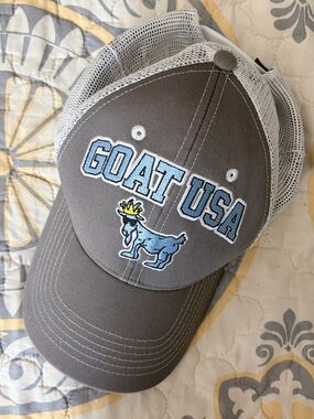 Goat USA Gray and Blue Goat Snap Back Trucker Hat, OS